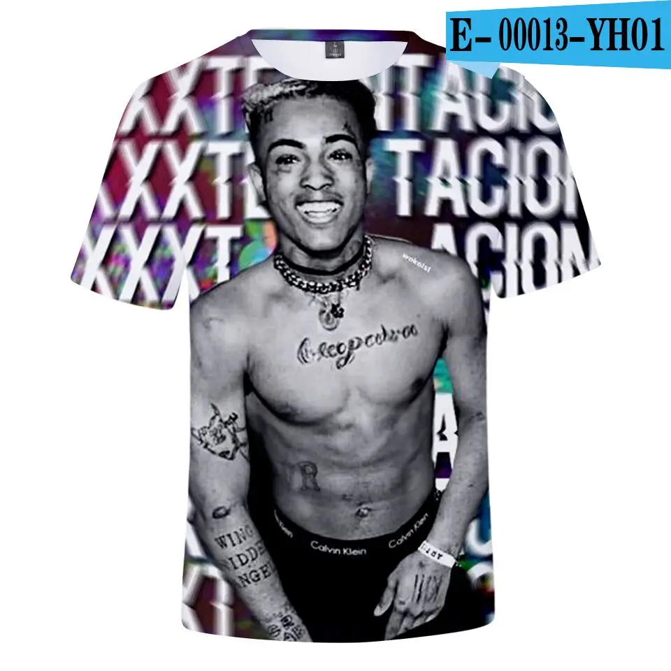 color at picture Xxxtentacion/3D футболки, летние футболки с короткими рукавами, детский музыкальный рэппер, футболки для мальчиков и девочек, xxxtentacion, 3D футболки, одежда - Цвет: color at picture