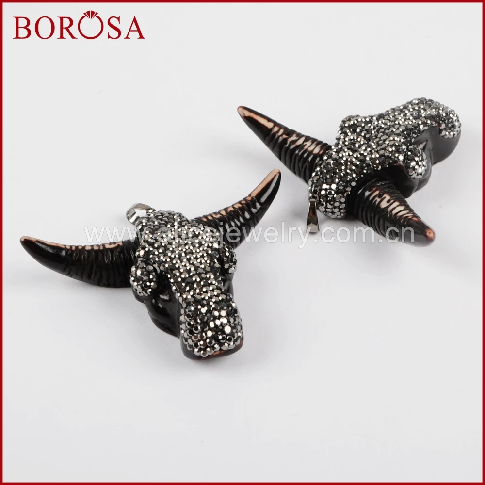 Новое поступление от borosa Черная смола бычья голова кулон буйвола крупного
