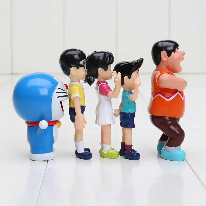 5 шт./лот 7 см Фигурки Doraemon Nobita Nobi фигурки из ПВХ Куклы Shizuka Minamoto Takeshi Гра дорами