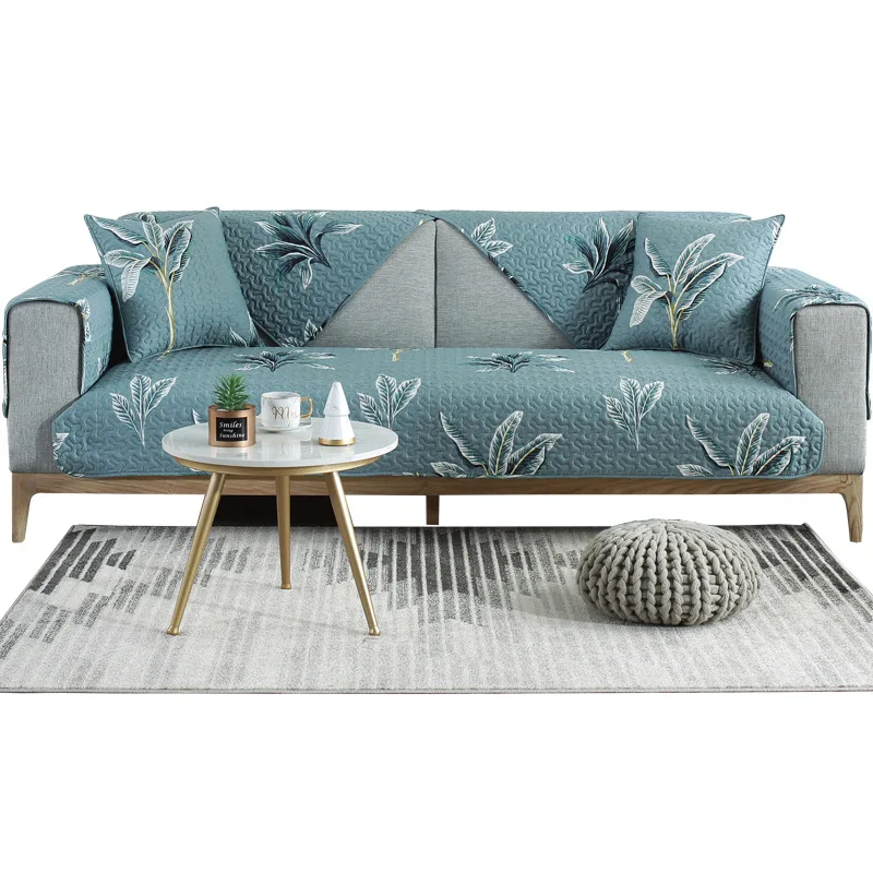 Solid Color Cool Plants Sofa Cover Cotton Slip-Resistant Towel Chair Covers Mats Living/Drawing Room L-Shaped | Дом и сад