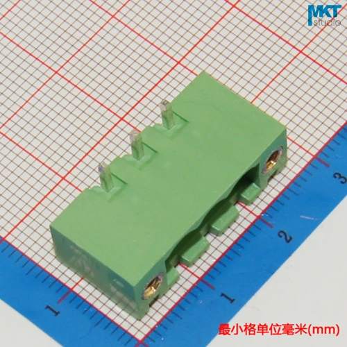 100 шт 3P 5 08 мм Шаг правый угол штырь мужской клеммный блок с винтовым фиксированным