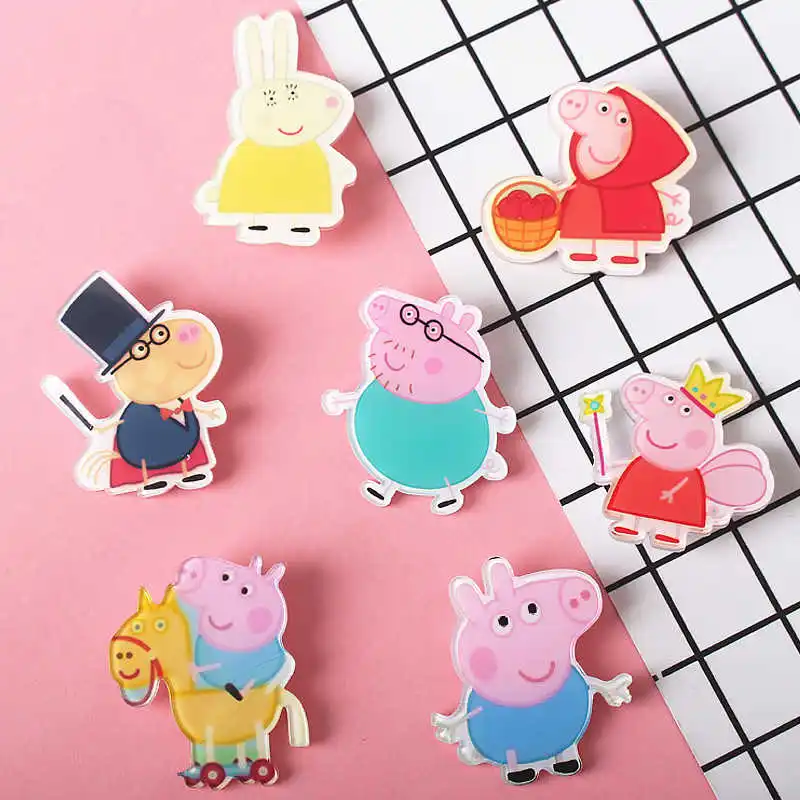 6- 7 шт./лот микс Милая свинья Тоторо Мультяшные значки на булавке Kawaii значок на рюкзак значки на одежду акриловые значки - Цвет: 6-