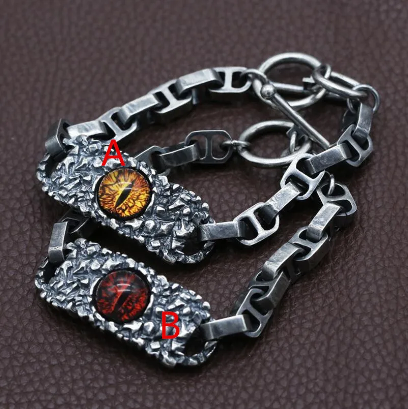 Мужской браслет из чистого серебра 925 пробы с цепочкой в стиле ретро S925 |