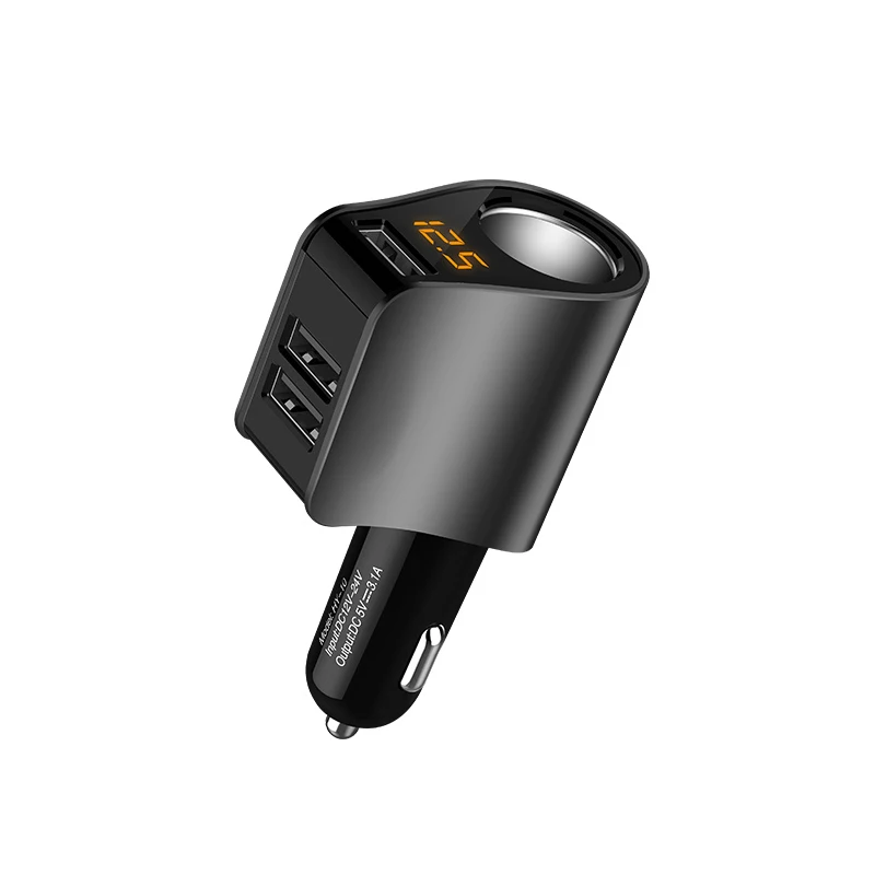 5V 3.1A 3 USB Автомобильное зарядное устройство порты прикуриватель разветвитель универсальный планшет мобильный телефон зарядное устройство для xiaomi samsung iphone 6 - Название цвета: Grey