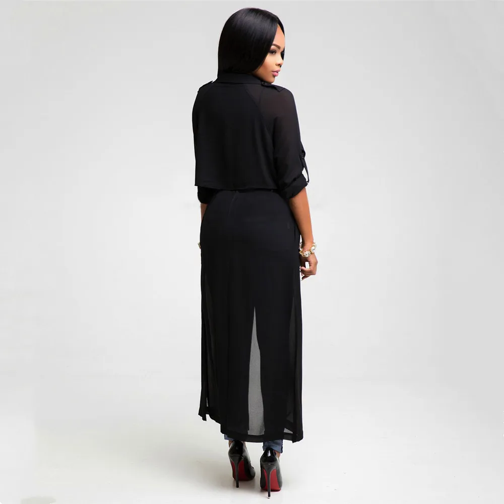 Blusas mujer de moda 2019 Мода удлинить Перспектива с открытой спиной Сплит лацкане