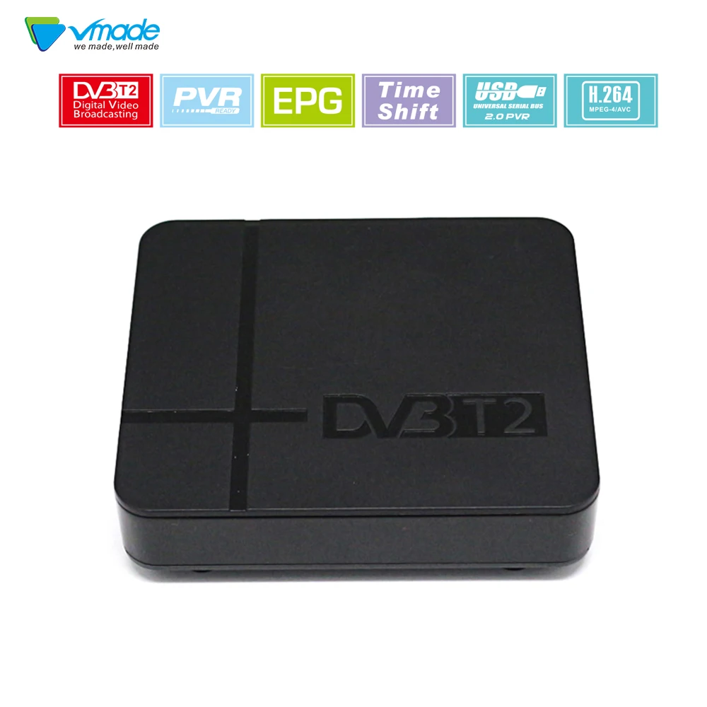 Vmade DVB-T2 приемник наземного ТВ сигнала HD цифровой Т2 ТВ тюнер рецептор пропускная способность 1080P MPEG4 мини приставка