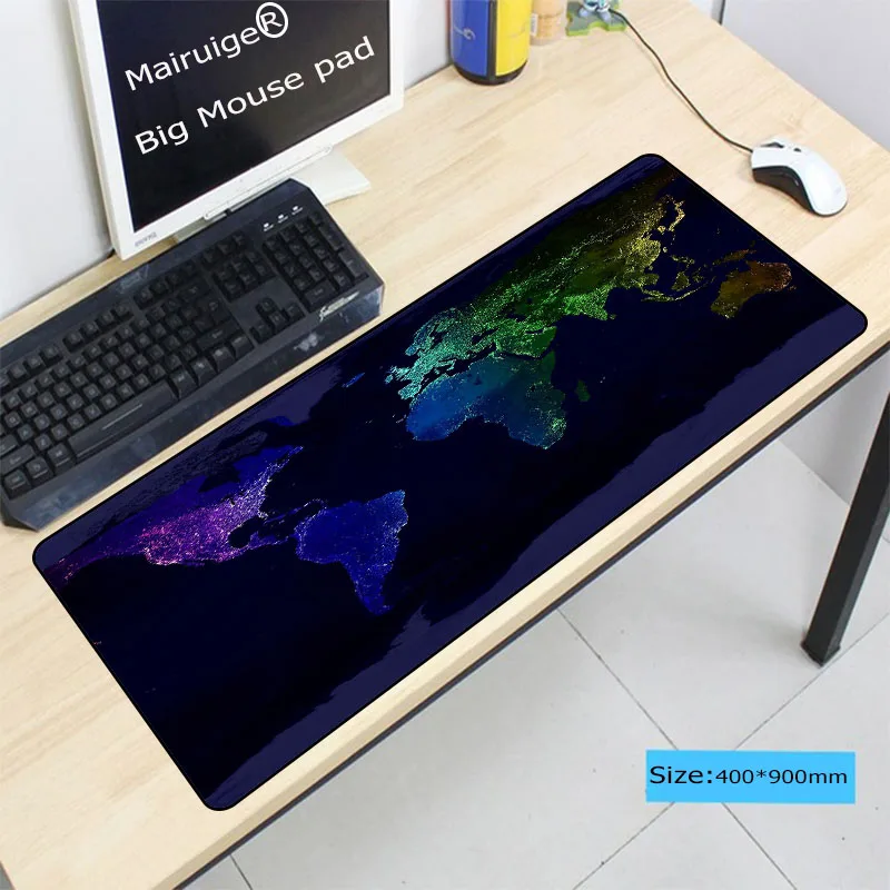 Mairuige 900*400*3 мм карта мира моющийся большой коврик для мыши XXL геймерский коврик для мыши Коврик для клавиатуры офисный стол Подушка домашний декор в подарок