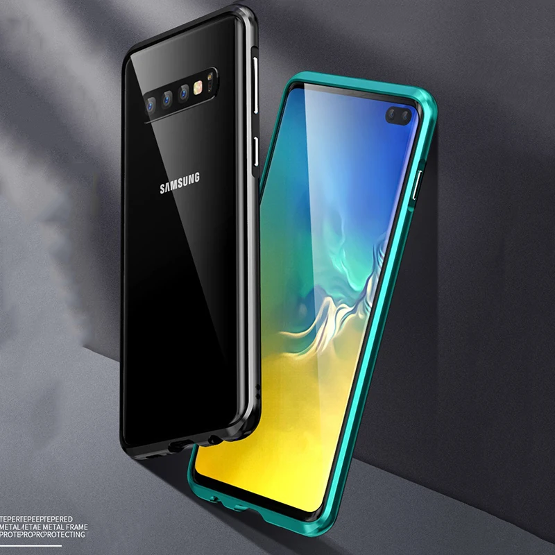 360 Передний + задний стеклянный защитный Магнитный чехол для Samsung S10 Plus S10E A30 A50 A70 A7