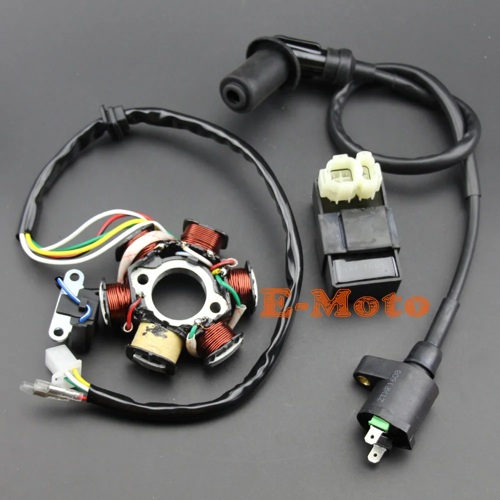 

GY6 150 6 Pole MAGNETO STATOR COIL CDI BOX IGNITION COIL 150CC STOCK ATV GO KART MOPED free shipping