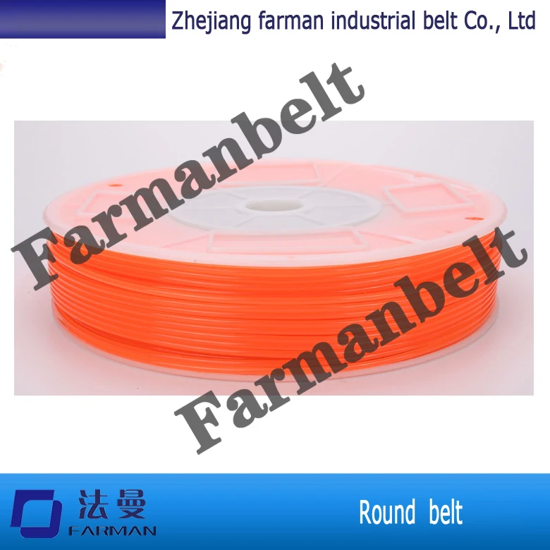 Зеленый оранжевый прозрачный PU круглый пояс полиуретановый приводной ремень
