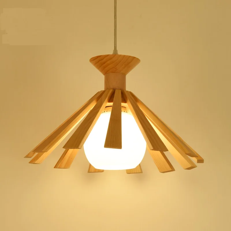 

Japanese tatami wood pendant light wooden pastoral dining room living room light log in Southeast Asia pendant lamps ZL58 YM