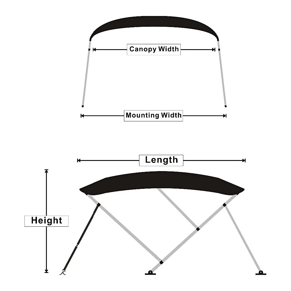 4 х опорный лично Замена Бимини Топ из плотной ткани с навесом и ботинки только в