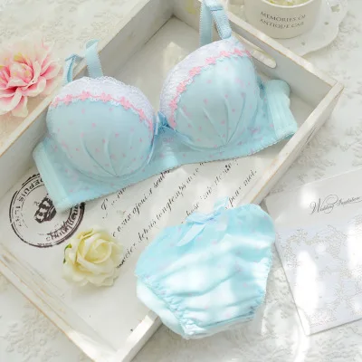 Underwear Suits Girls Lovely Bra Peach Heart Lady Thin Chiffon Lace for Small Breasts Comfortable Breathable Conservative JM01 | Женская