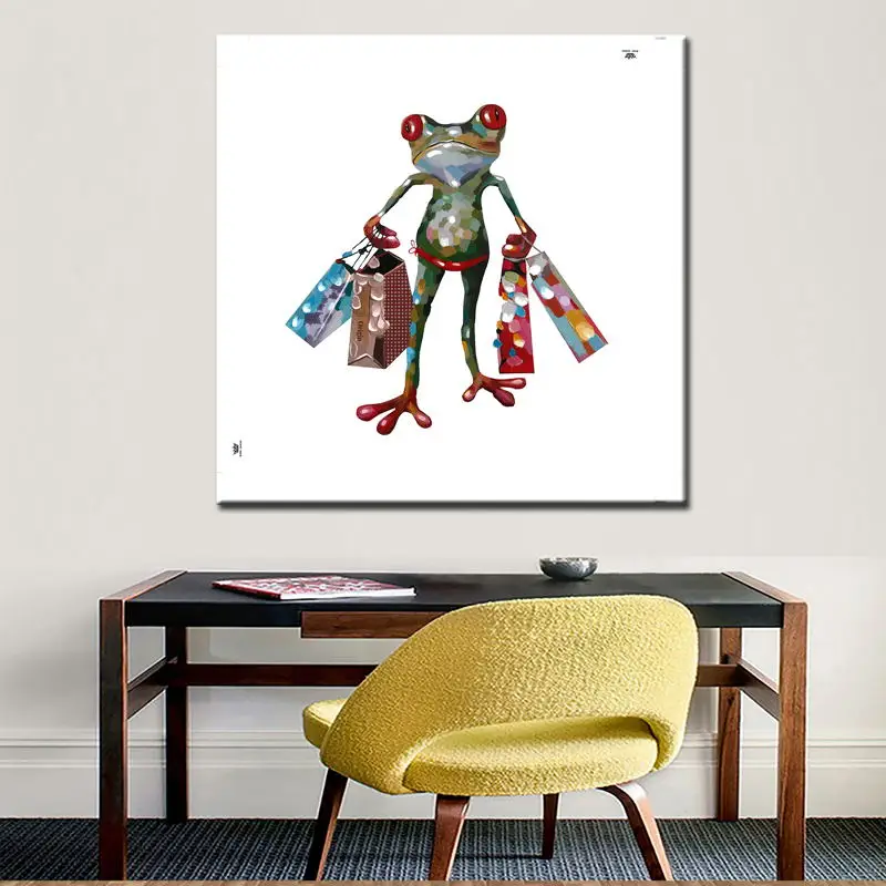 Art Poster &quotFrog&quot Animal Canvas Painting Wall Pictures for Living Room Decoration Picture Bedroom | Дом и сад