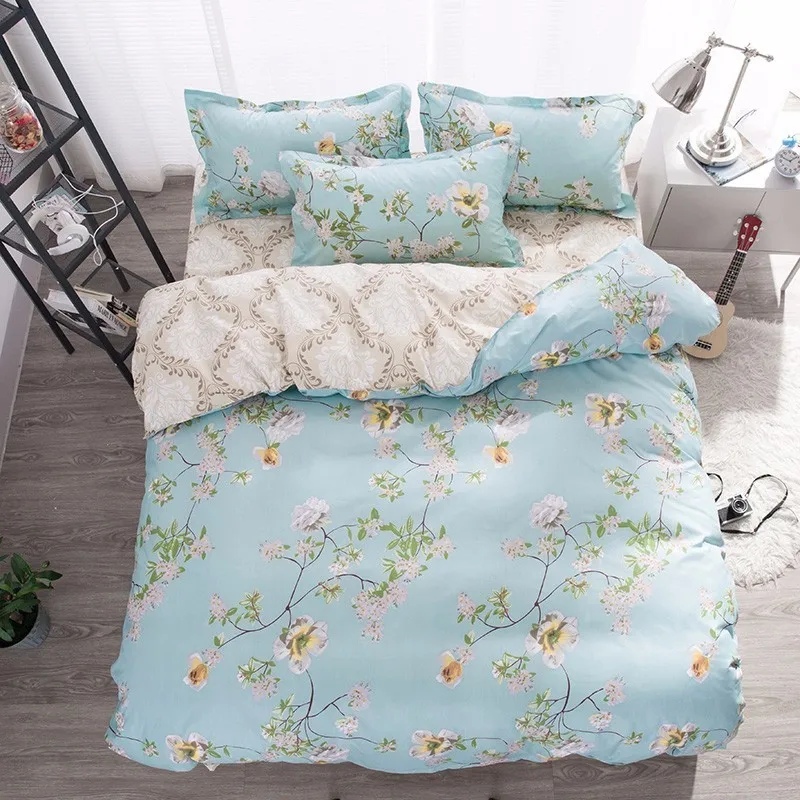 Комплект постельного белья из мягкого хлопка с цветочным рисунком 150x200 180x220 220x240 |