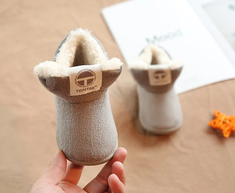 Winter new children's snow boots suede children's cotton shoes thick hair soft bottom baby cotton boots