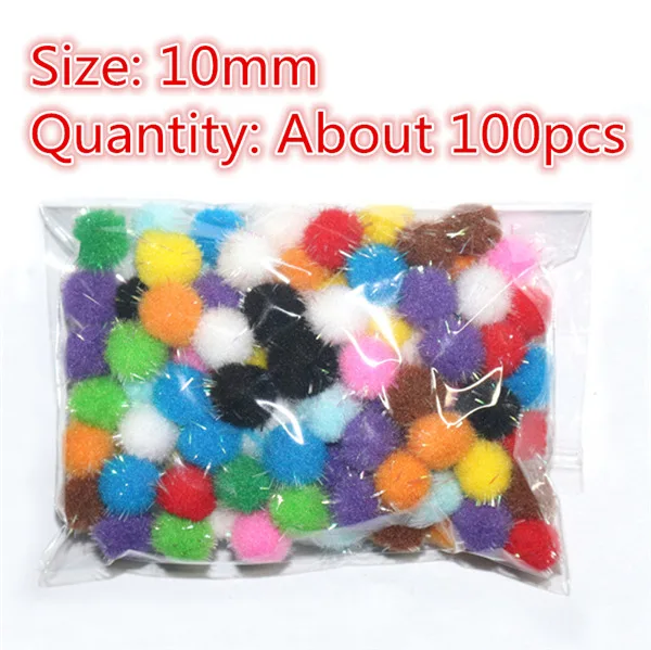 10mm 10/15/20 мм разноцветный блеск помпон плюшевые шары DIY цветок ремесел игрушка Домашний Декор Украшение венки Интимные аксессуары Рождественский подарок - Цвет: 10mm