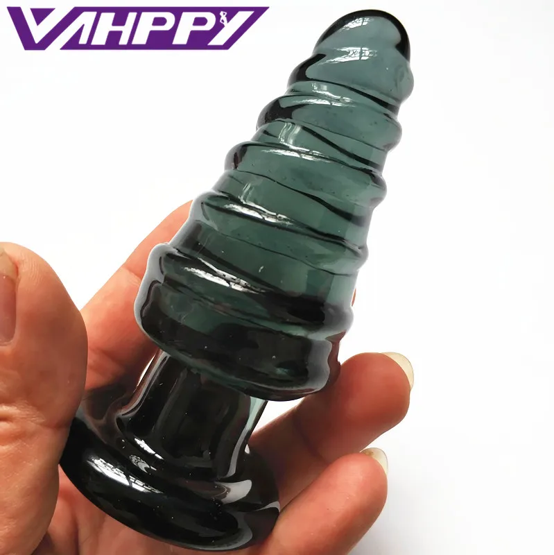 Анальные секс-игрушки для мужчин резьба Стекло Анальная пробка эротический