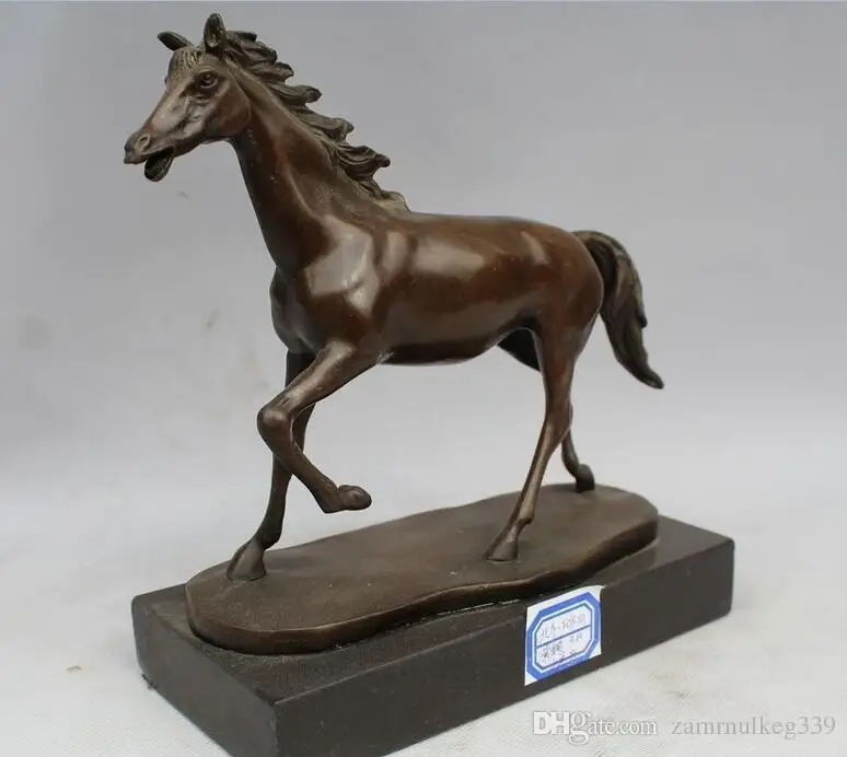 Китайская Художественная Скульптура бронзовая медная мраморная лошадь