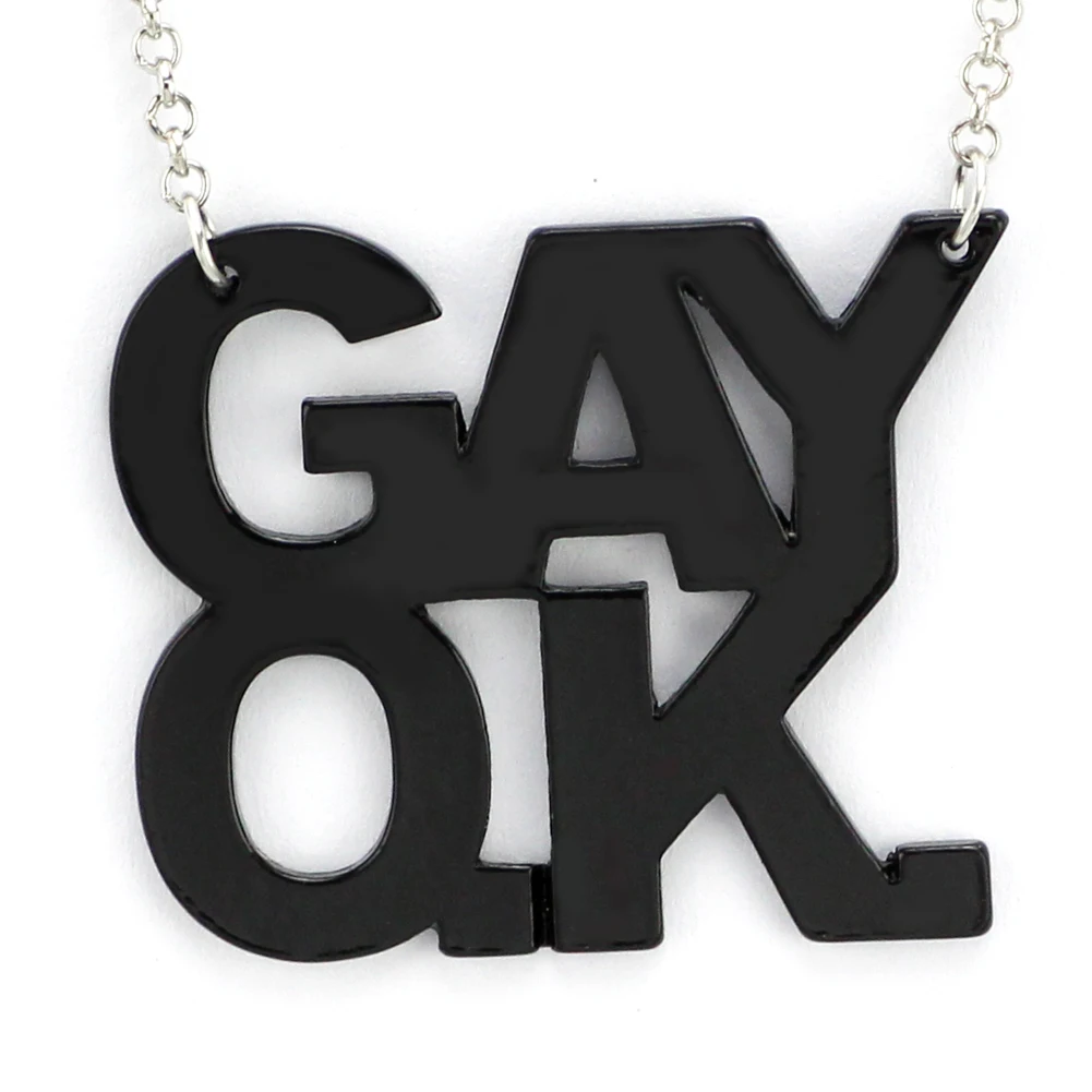 Youe shone Gay OK модное ожерелье с черным текстом ЛГБТ гей и лесбиянок гордость |