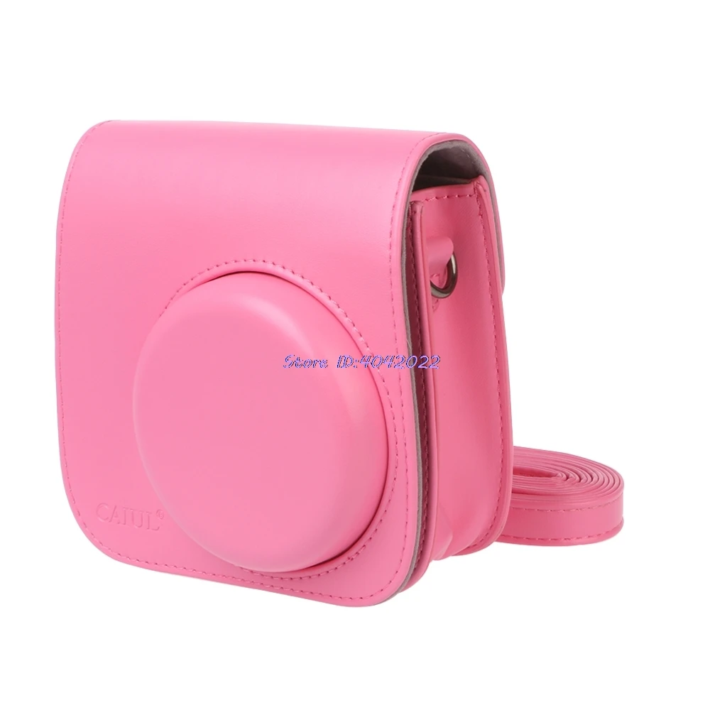 Для Fujifilm, Polaroid Mini 8/8+/9 Instax из искусственной кожи пленка Камера чехлы Сумки - Цвет: Pink