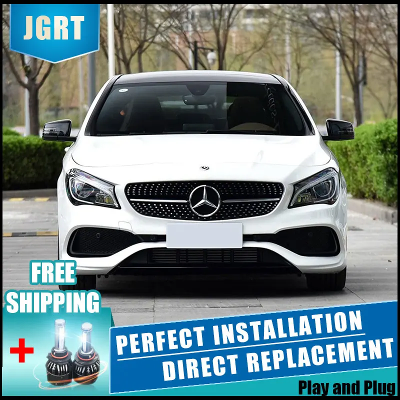 2 шт. светодиодный головной светильник s для Benz CLA 2017-2018 Автомобильный с двойной