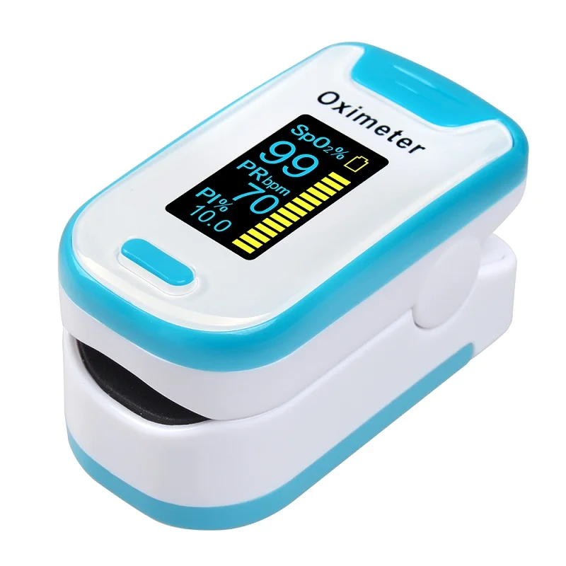 blue ELERA пальцевой Пульсоксиметр OLED портативный многонаправленный дисплей SPO2 PR PI насыщение крови кислородом ручной пульсоксиметр - Цвет: blue