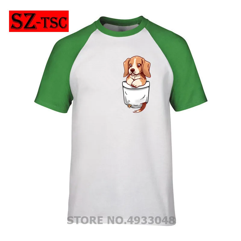 Карманная футболка с принтом милый Бигль beagle techrapockets рисунком хлопковая