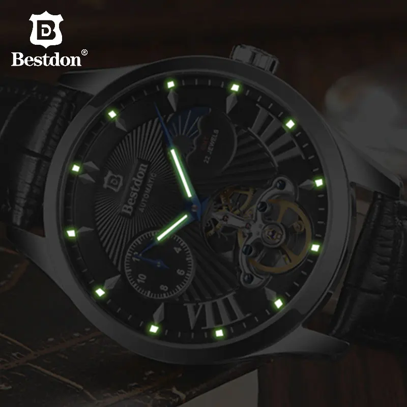 Bestdon New Switzerland Automatic Mechanical Watch For Men Role Elite Brand Skeleton Men's Waterproof 7113 | Наручные часы