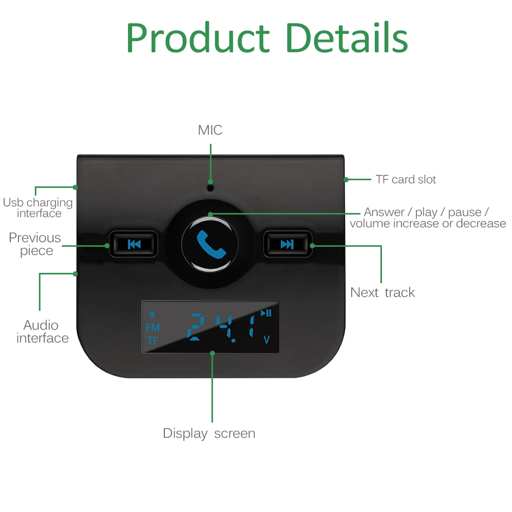 FM передатчик Bluetooth Handsfree автомобильный комплект модулятор Mp3 музыкальный плеер