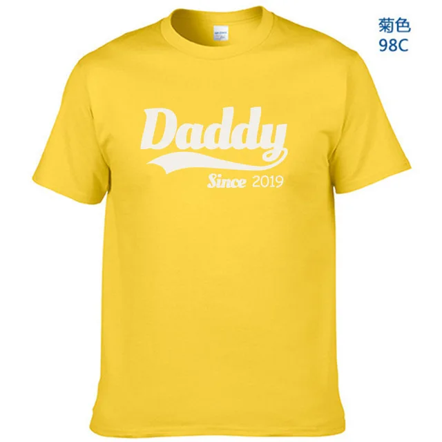 Yellow-W Летний Стиль Daddy Since забавная Футболка мужская повседневная футболка с коротким рукавом для папы, папы, новорожденного ребенка - Цвет: Yellow-W
