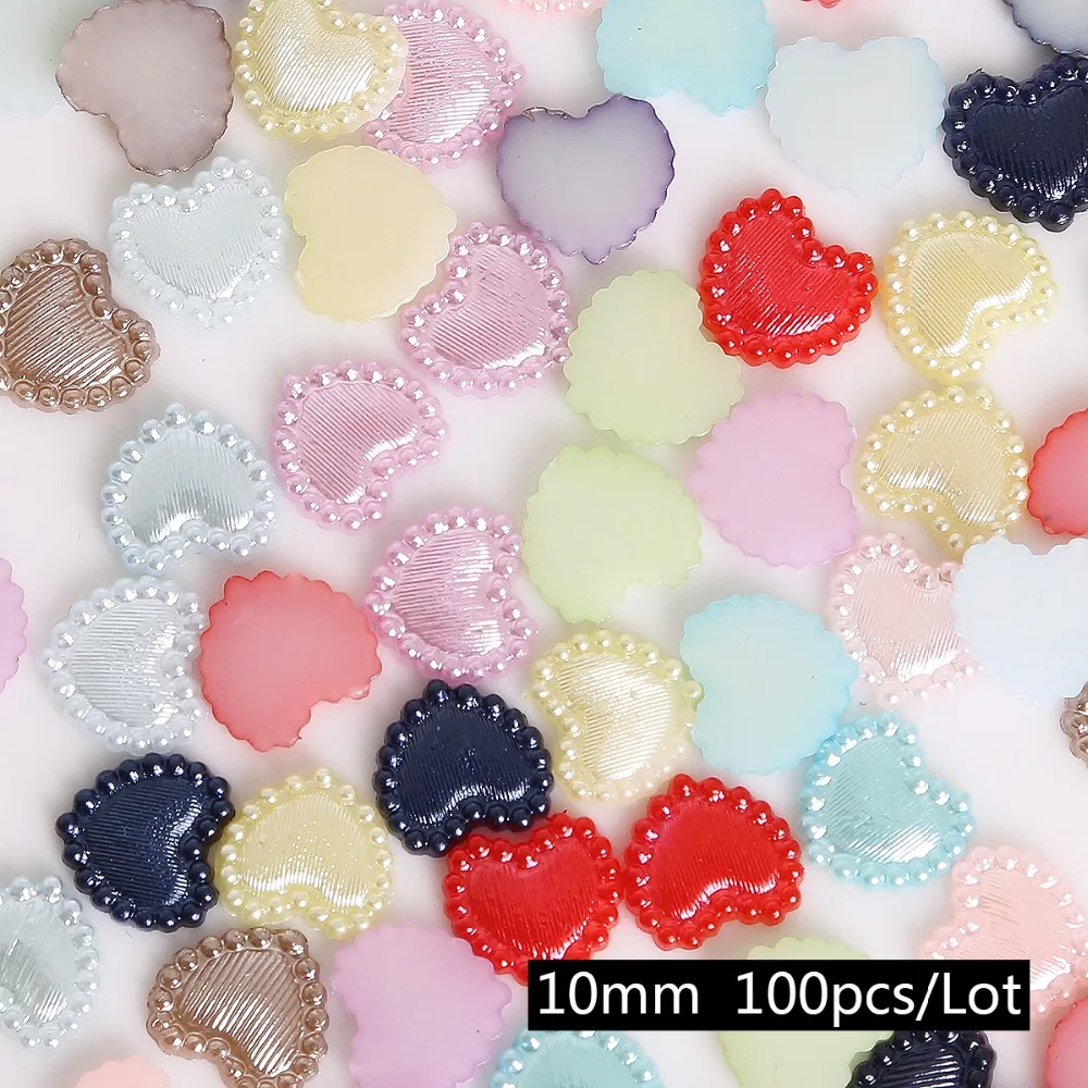 20-1000 намоток Mix 37 Цвета жемчуг имитация кабошон одежды декор с изображением сердечка цветка бусины ABS принадлежности DIY Швейные аксессуары