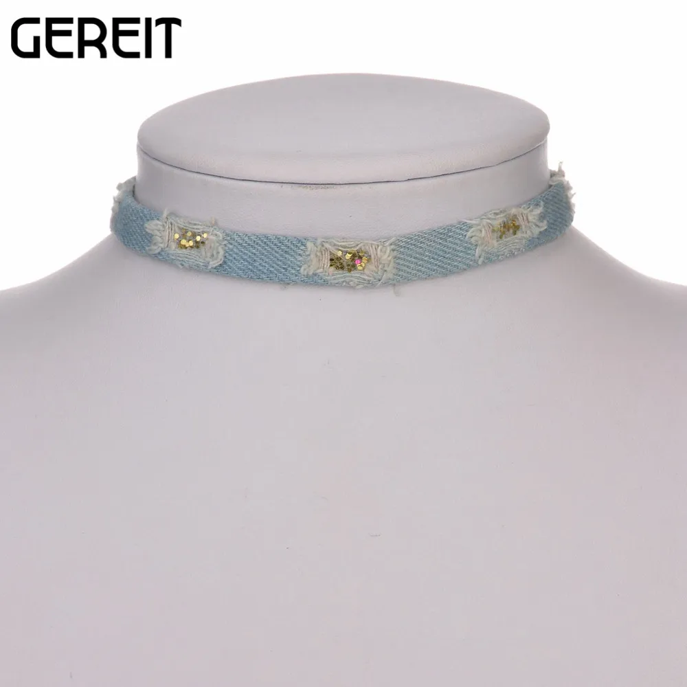 GEREIT 2017 новейшее богемное Синее джинсовое женское колье чокер национальное с