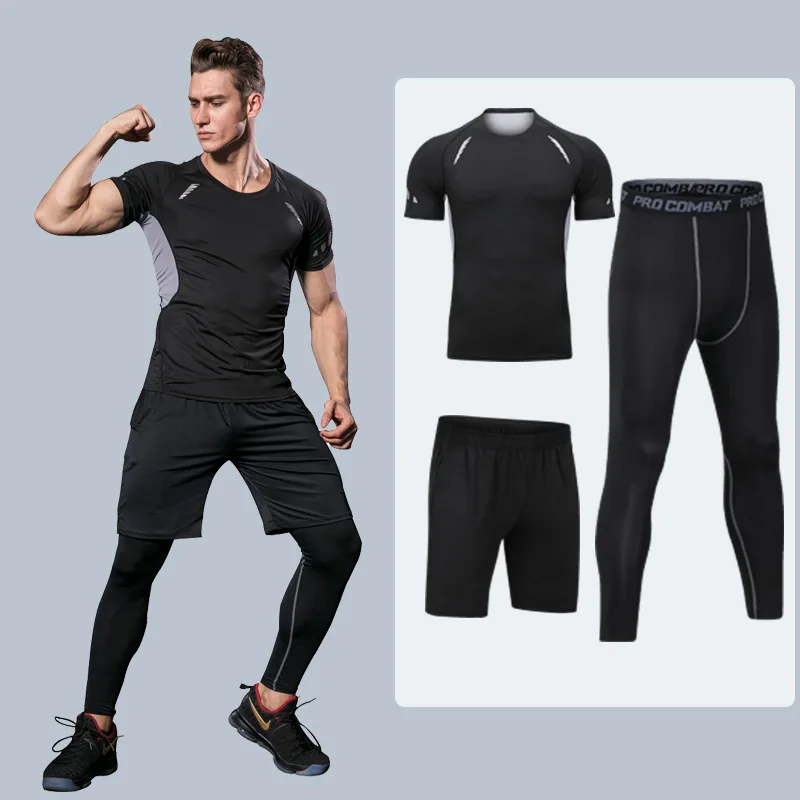 Style 11 Мужская одежда для тренажерного зала и фитнеса, спортивная одежда, быстросохнущие компрессионные костюмы, мужской набор для бега, облегающий спортивный Быстросохнущий костюм - Цвет: Style 11