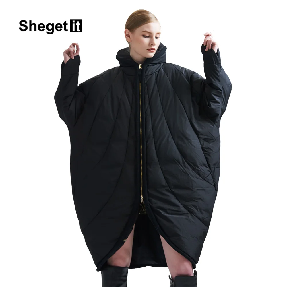 Shegetit 2017 зимнее женское пуховое пальто парка теплая зимняя куртка минус 20