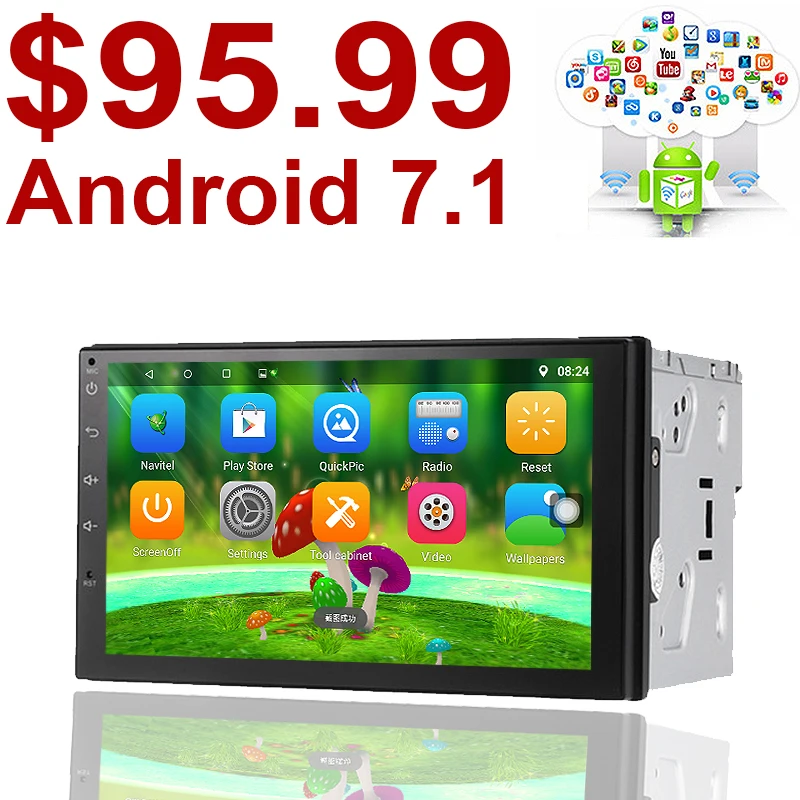 Поддержка dab 2din Android 7 1 автомобильный dvd радио GPS + Wifi Bluetooth DVR SWC RDS FM AM