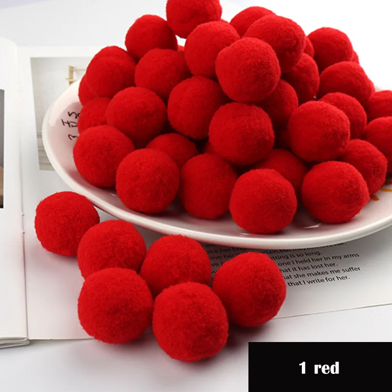 1 red Помпоном 8/10/15/20/25/30 мм Мини пышная Нижняя Pom Poms помпонами помпоном ручной работы набор «сделай сам» для ремесла домашнего декора Швейные принадлежности - Цвет: 1 red