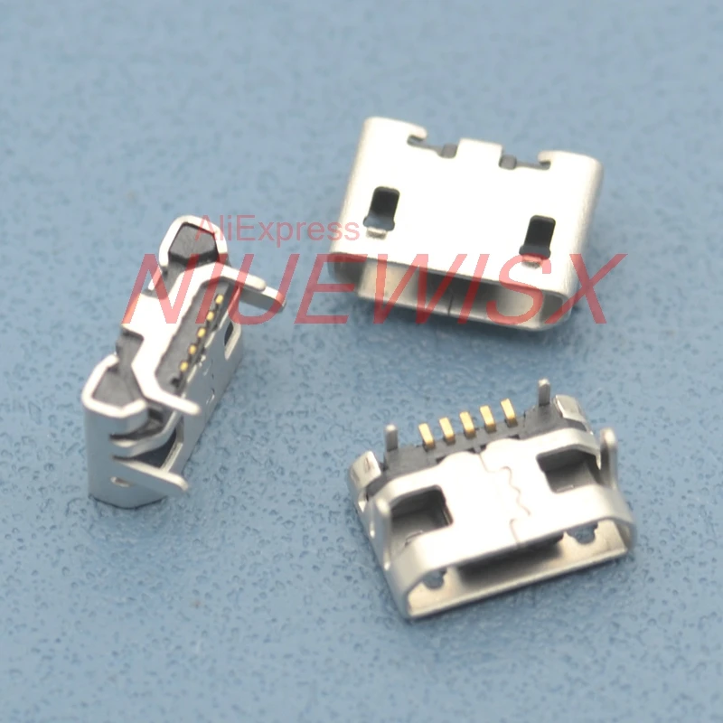 100 шт. микро-USB 5pin без бокового рога Ox гнездо usb плоский рот четыре с контактными
