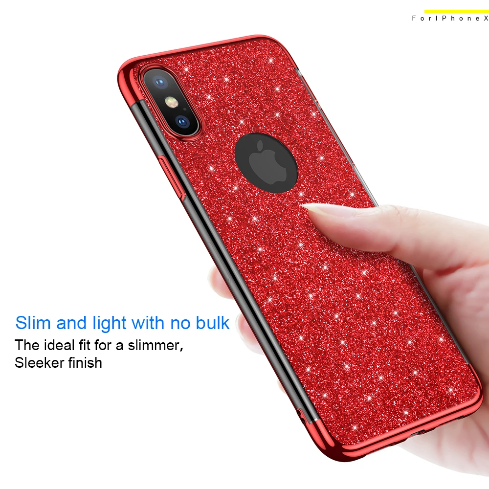 Ascromy для IPhone X Case Блеск искристый Блестящий Для женщин девочек Coque чехол iPhone 7 Plus 8 6