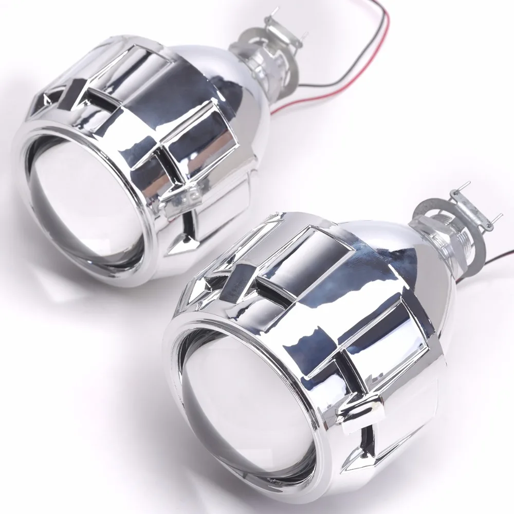 2шт hid комплект биксеноновых линз маска кожух 2 5 дюймов Биксеноновые линзы для