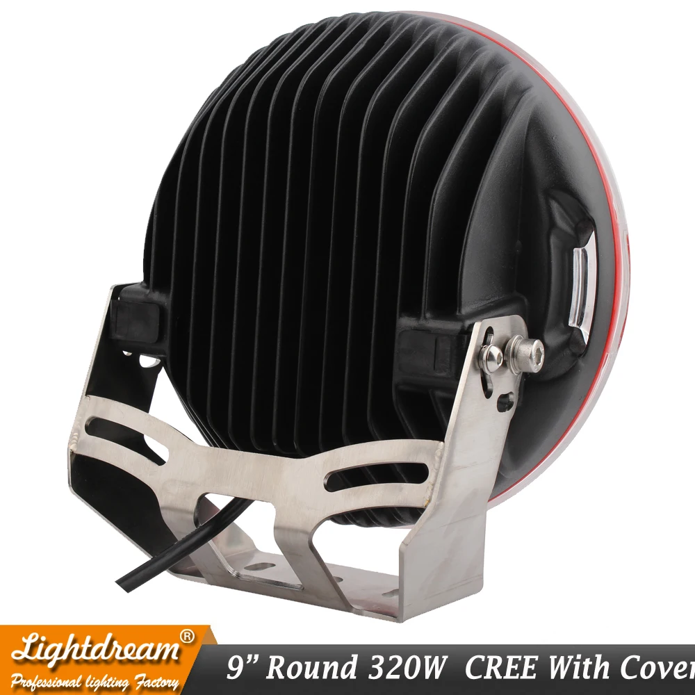 

Super Bright 9 Inch 320W Red Black Led Work Lights For Wrangler Hilux Offroad Truck 12V 24V 320W Led Off Road 4x4 lamps x2pcs