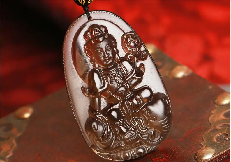 Светильник лый лед натуральный обсидиан подвеска ожерелье Зодиак дракон змея