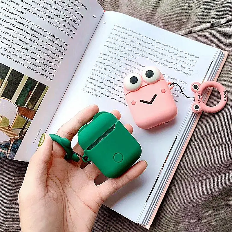 Мультяшный розовый Силиконовый чехол для наушников Anpanman frog с Bluetooth airpods защитный