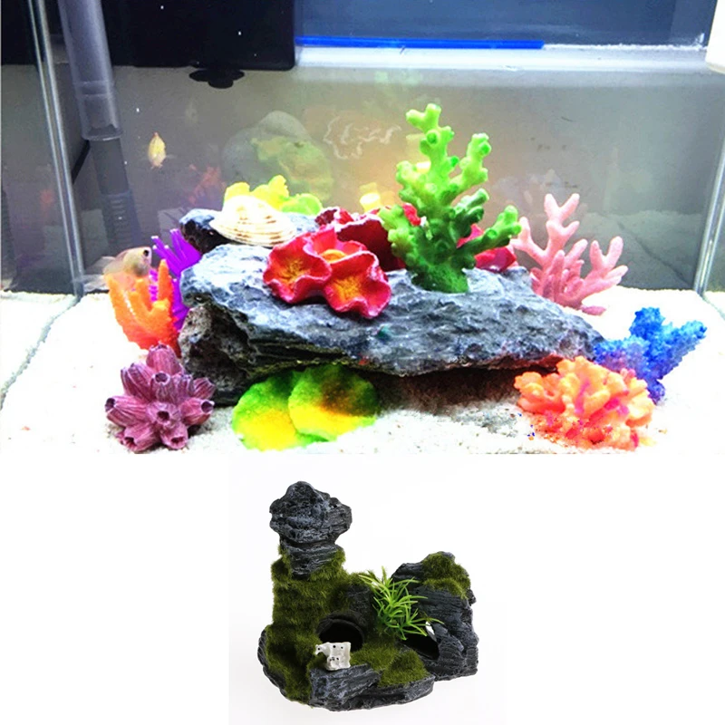 Домик из полимерной глины садок для рыбы укрытие аквариума симулятор мха