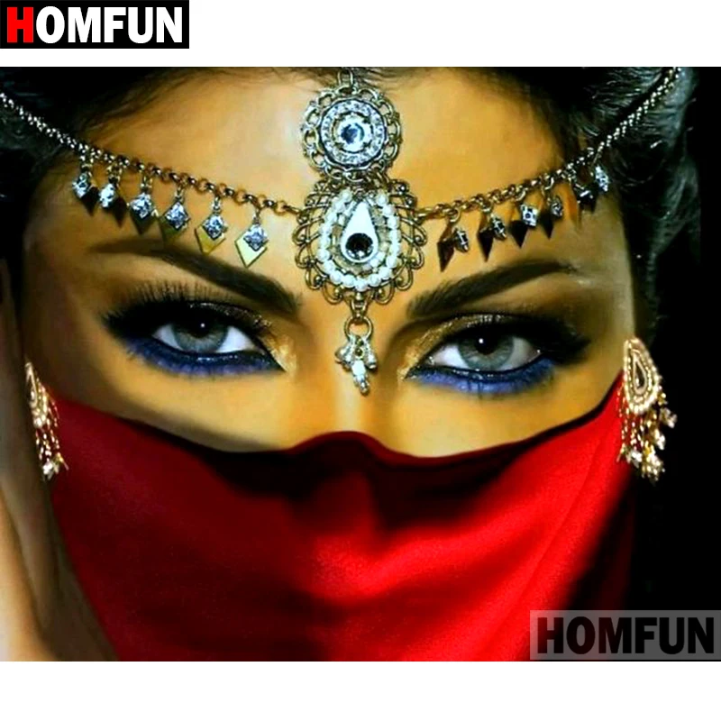 HOMFUN 5D DIY Diamond Painting Full Square/Round Drill &quotIndian bride&quot Embroidery Cross Stitch gift Home Decor Gift A09319 | Дом и сад