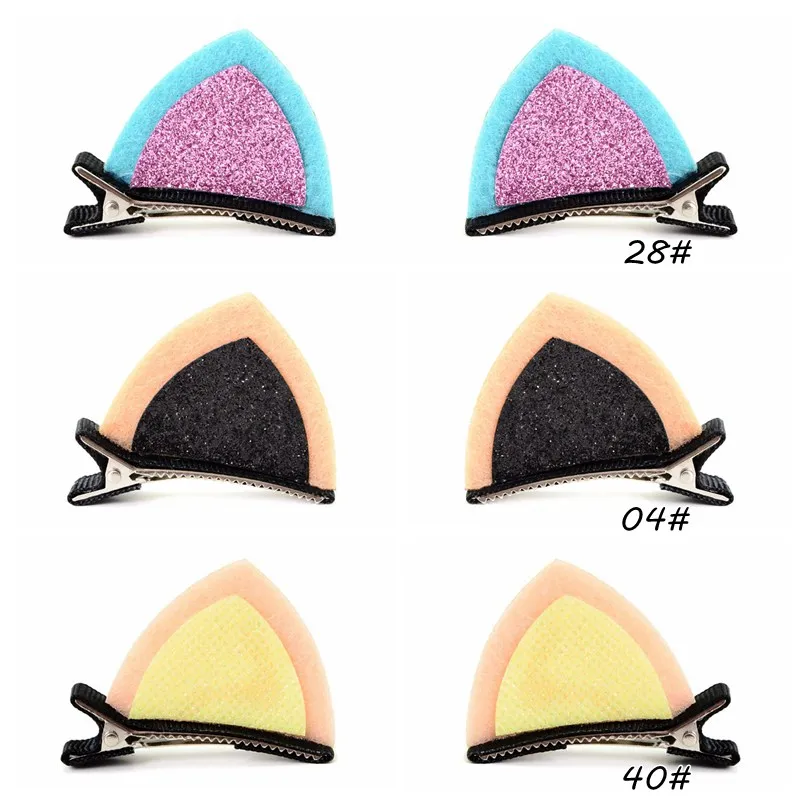 12 шт./лот Красочные заколки для девочек милые кошачьи уши с зажимом волос банты