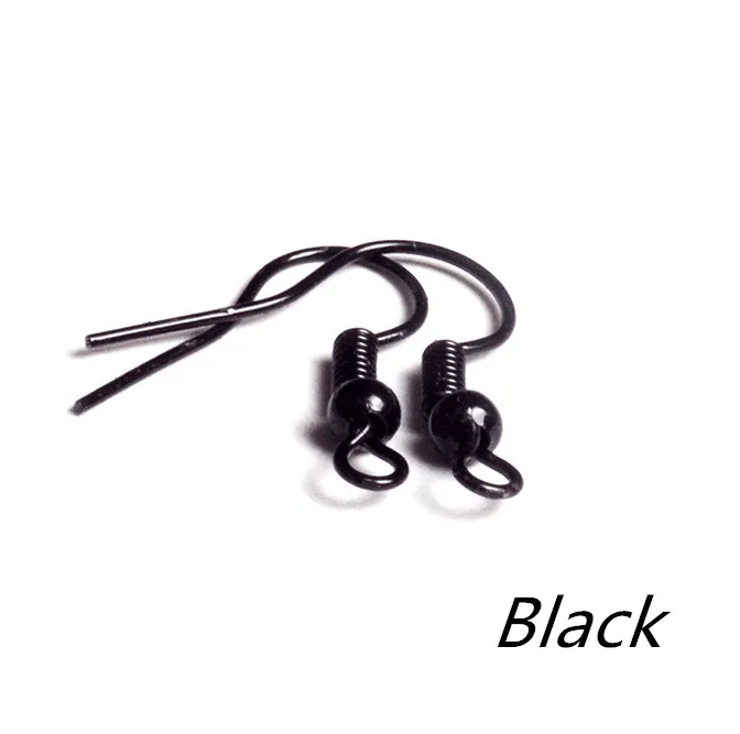 ergou08 black 100 шт. KC золото/серебро/пистолет черный/античная бронза/золото/медь ушной провод крюк для DIY серьги-Крючки фурнитура Аксессуары - Цвет: ergou08 black