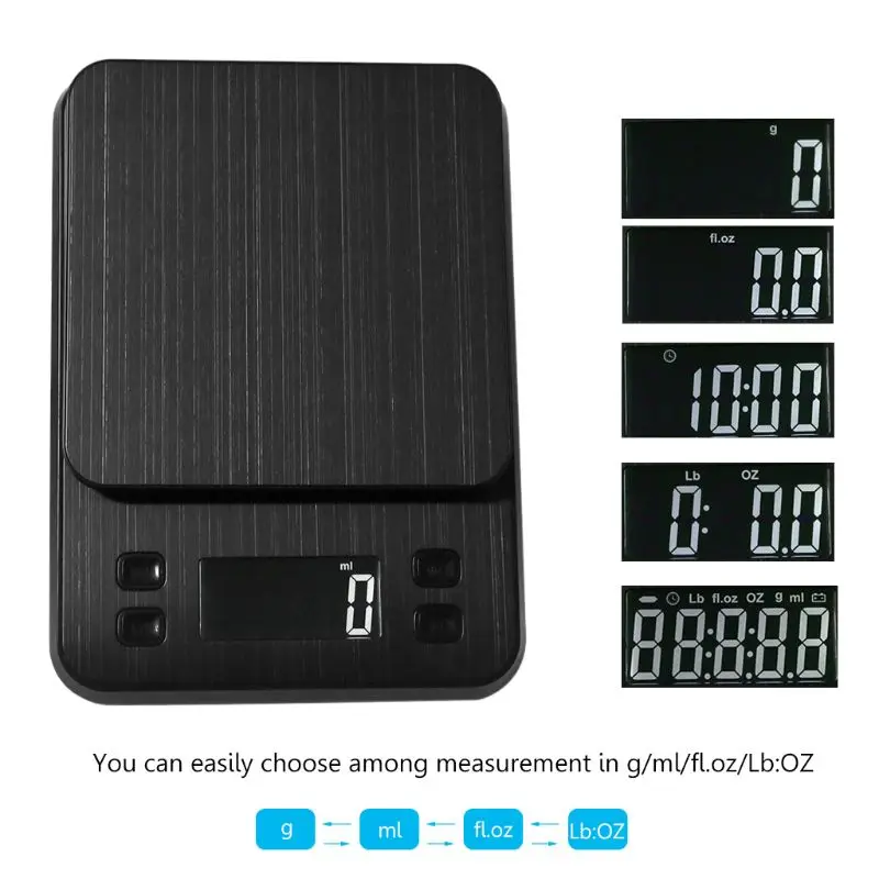 10 кг/1 г цифровые кухонные весы с таймером обратного отсчета Tare USB еда капельная