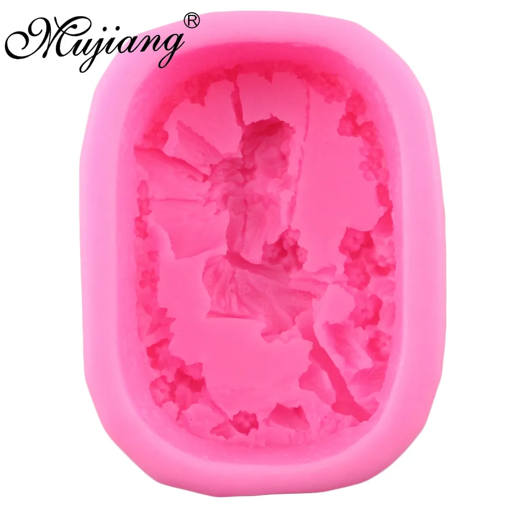 Mujiang Цветок Ангел DIY силиконовая форма для мыла 3D ремесло Фея Полимерная глина свечи формы шоколадный фондан торт украшения инструменты