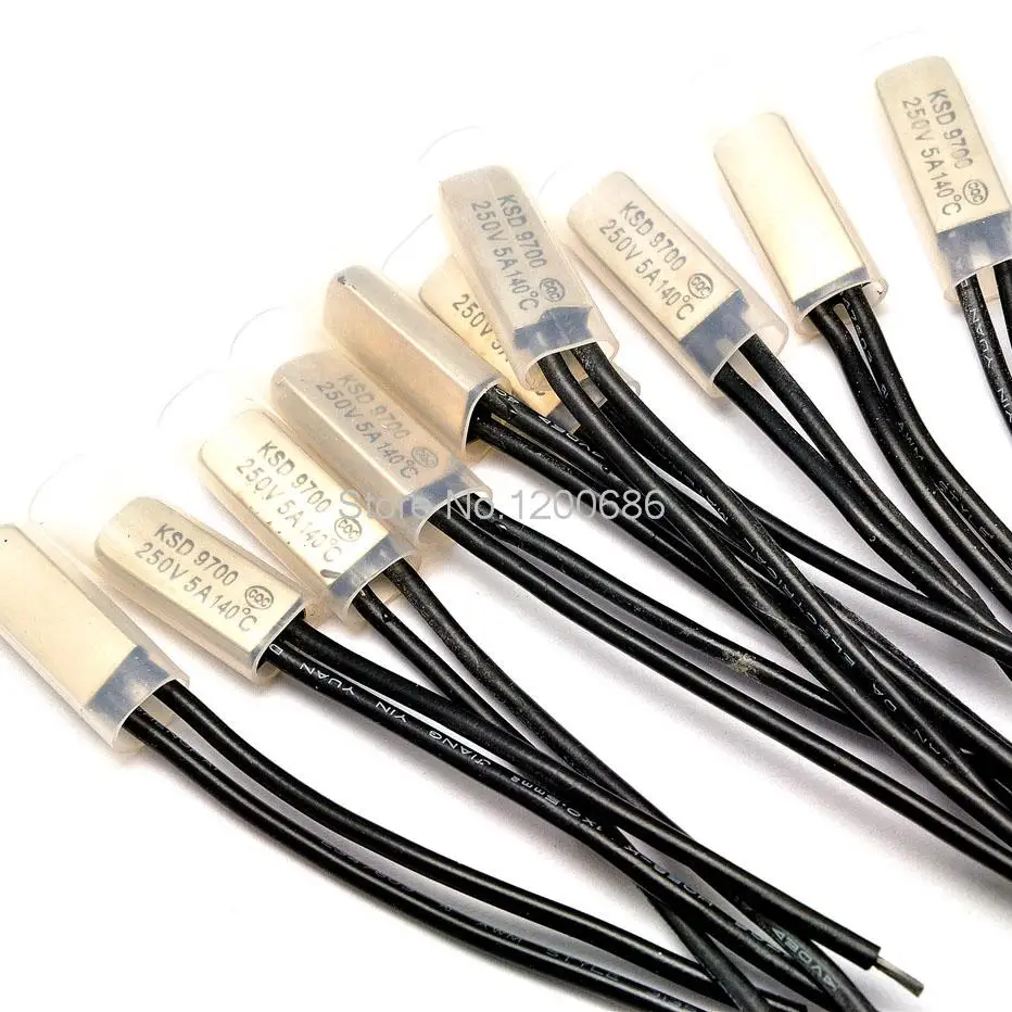 

Temperature control switch KSD9700 140 degrees normally closed thermal protector / temperature controller 5A / 250V